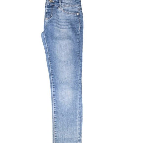 DKNY Girls Sz 12 Stretch Denim Skinny Leg CAPRI Jeans Donna Karen NY Summer - Picture 5 of 7